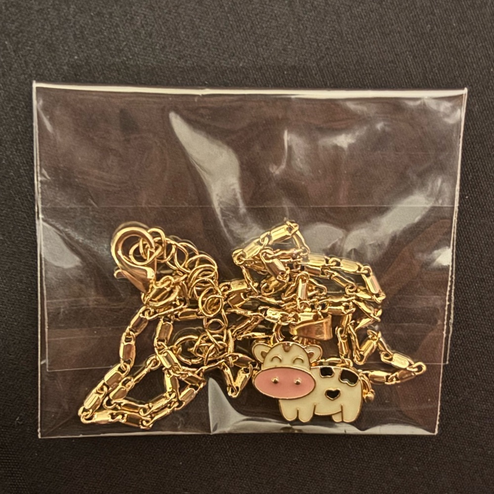 Gold Cow Pendant Necklace